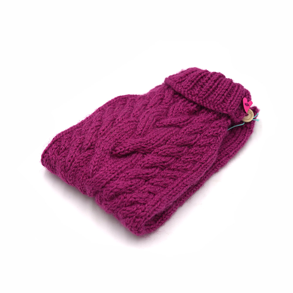 Pullover 32cm Beere Magenta (lang gestrickten Bauch)