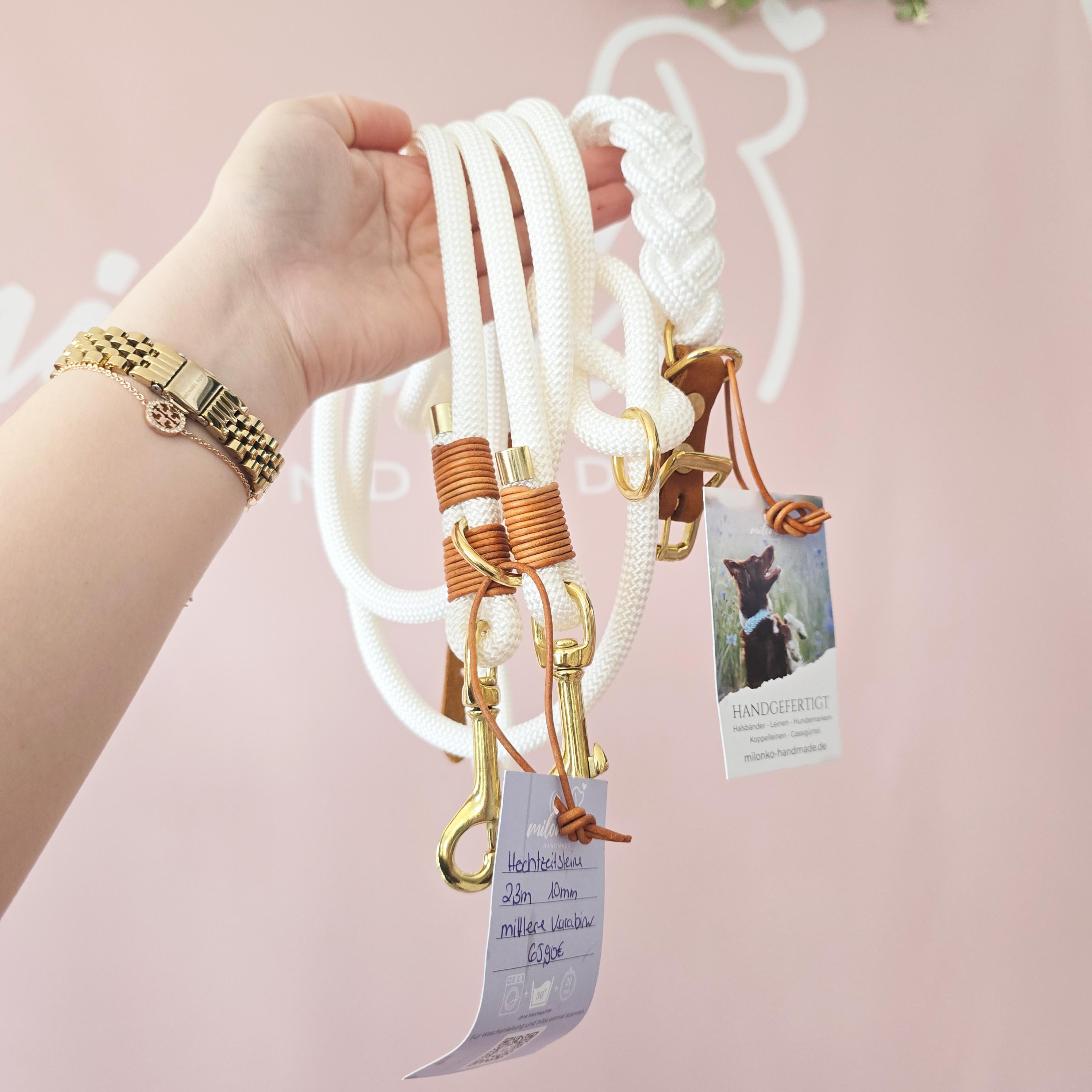 Hochzeitsleine 2,3m (mittlere Karabiner) Sonderfarbe