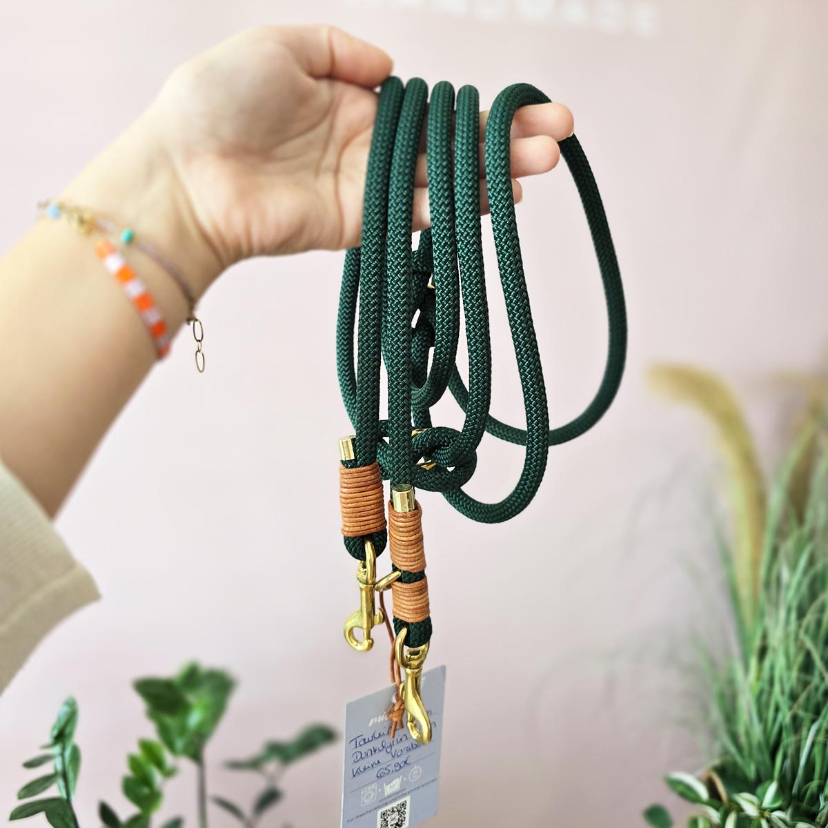 Dunkelgrün Tauleine 2,3m (große Karabiner)