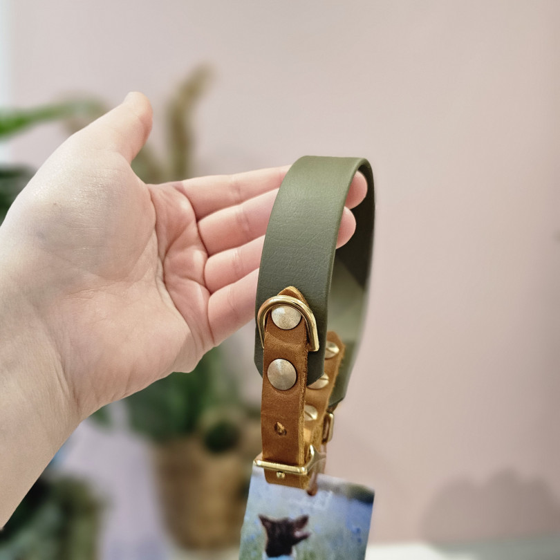 HU24-31cm Olive Biothanehalsband