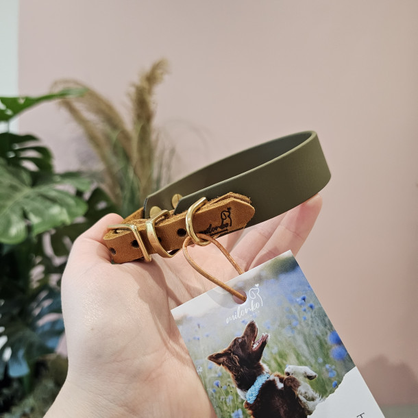 HU24-31cm Olive Biothanehalsband